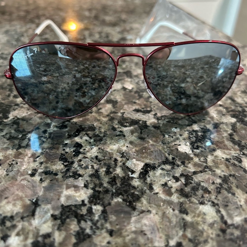 Ray-Ban Burgundy Aviator Sunglasses